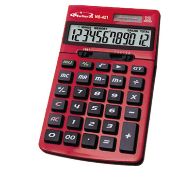 12 Digits Red Color Office Calculator Ns 421 Sunda Stationery